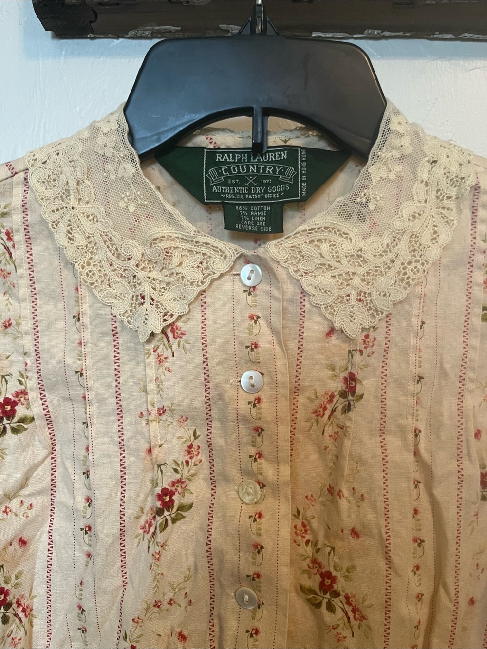 Ralph Lauren Country Vintage Prairie 2pc Set Button Down Shirt Ankle Skirt Sz 4 - Picture 5 of 14